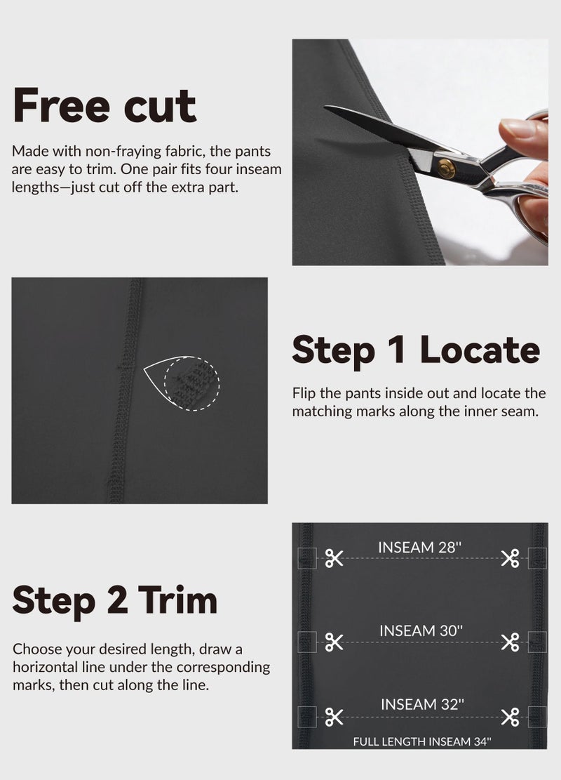 Safort Women's Yoga Pants Straight Leg Yoga Dress Pants 28"/30"/32"/34" Long Tall Inseam Stretch Slacks with Pocket for Workout 34'', Grey, L - Image 4